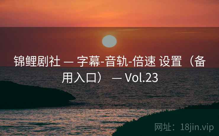 锦鲤剧社 — 字幕-音轨-倍速 设置（备用入口） — Vol.23