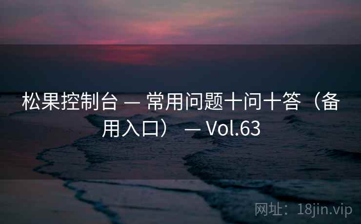 松果控制台 — 常用问题十问十答（备用入口） — Vol.63